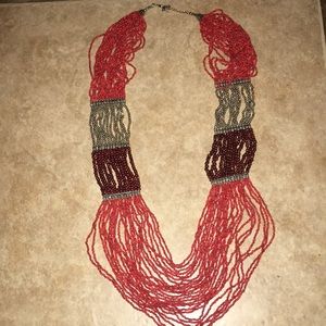 Vintage  tribal-style beaded statement necklace